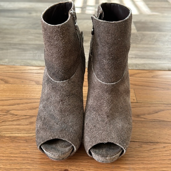 Velvet Angels suede open toe bootie heels - Picture 3 of 6